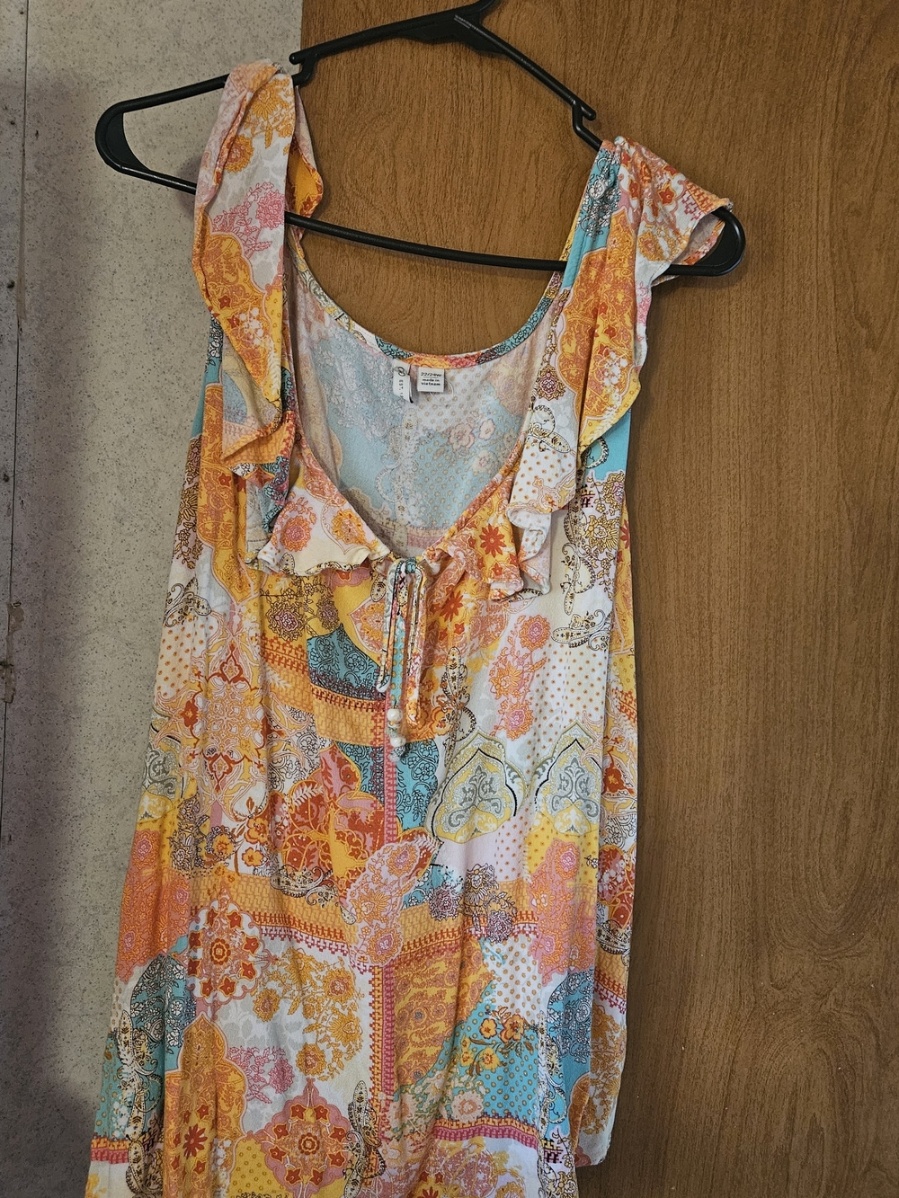 Cato Multicolor Floral Patchwork Scoop Neck Blouse